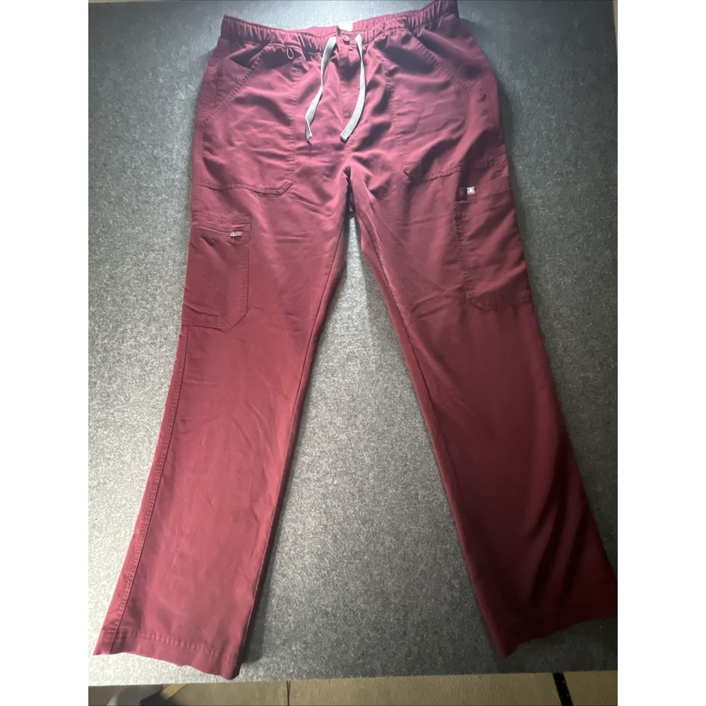 FIGS Technical Scrub Pants Men's XL Burgundy Maroon Cargo Straight Leg TM3001